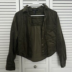 Forever 21 Dark Olive Corduroy Utility Jacket